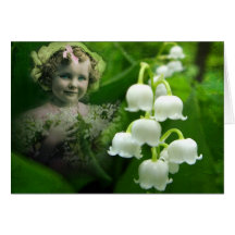 Lilie des Tal-süßen weißen Bell-Blumen-Blumenstrau Grußkarten