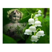 Lilie des Tal-süßen weißen Bell-Blumen-Blumenstrau Postkarten