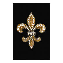 Lilie Flor New Orleans fertigen Gold besonders an Personalisierte Büropapiere