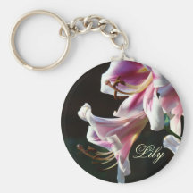 Lilie keychain Rosa-weiße Lilien-Blumen-Garten Schlüsselband