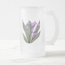 Lilien-Blumenkunst-mattierter Becher Kaffee Tasse