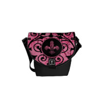 Lilien-rosa Minibote-Tasche Kurier Tasche