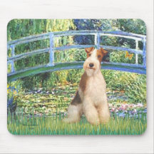 Lilien-Teich-Brücke - Draht-Foxterrier 3 Mousepad