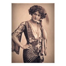Lilien-Vintager Filmstar Personalisierte Einladung
