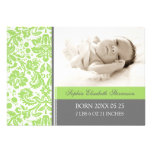 Lime Gray Template New Baby Birth Announcement