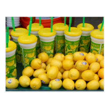Limonadestand-und Zitronen-Festival-Foto-Postkarte