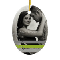 Limone und graue Foto-Verlobung ornaments