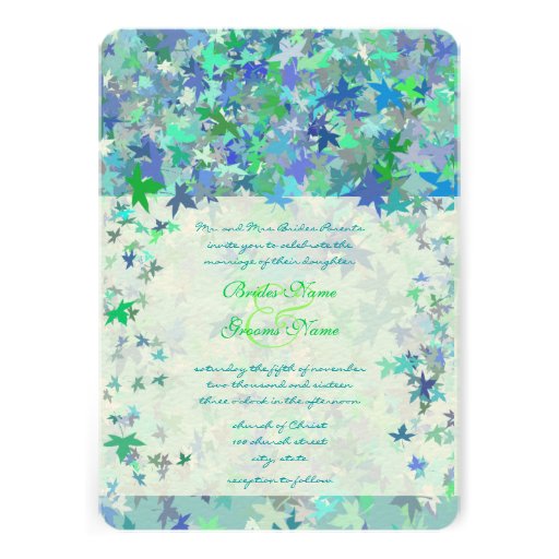 Limoner u. blauer Herbstlaub, der Einladung Weddin