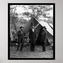 Lincoln, Pinkerton und McClernand 1862 Posterdruck