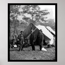 Lincoln, Pinkerton und McClernand bei Antietam 186 Plakatdruck