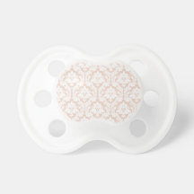 Linen Beige Damask Baby Pacifier