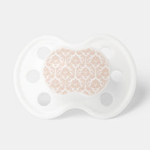 Linen Beige Damask Pattern Pacifiers