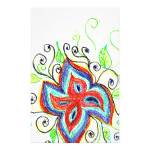 Linie Blume Tatoo Büropapier