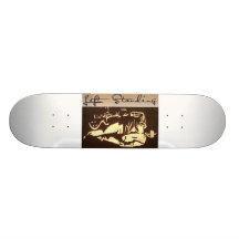 Links stehender Skateboard Personalisiertes Deck