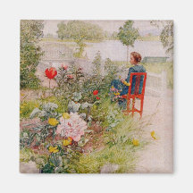 Lisbeth im Blumen-Garten Magnete