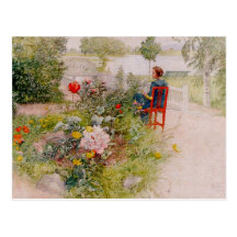 Lisbeth im Blumen-Garten Postkarte