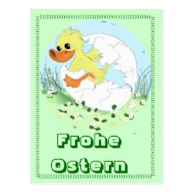 little duck-happy easter postkarte