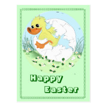 little duck-happy easter postkarten