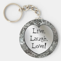 Live, Lachen, Liebe! Glitter Keychain Schlüsselband