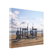 Live Love Laugh -Playground Beach Scene Canvas Art Stretched Canvas Print