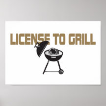 Lizenz zu grillen posterdrucke