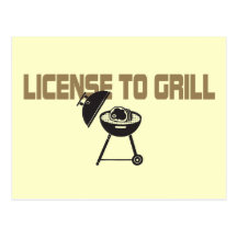Lizenz zu grillen postkarten