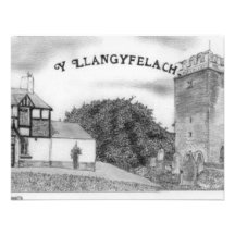 llangyfelach Kirche Individuelle Ankündigungskarte