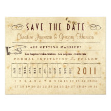 Lochkarte-Save the Date - Vintage Farben Personalisierte Einladung
