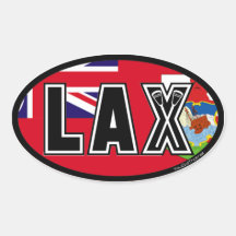 Lockere Flagge Lacrosse-Bermudas Ovaler Aufkleber