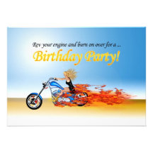 Lodernde Motorrad-Party Einladung