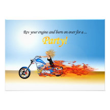 Lodernde Motorrad-Party Einladung