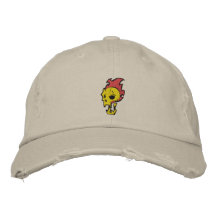 Lodernder Schädel Besticktes Cap