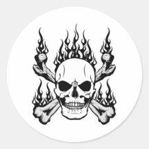 Lodernder Schädel Sticker