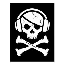 Logo der Musik-Piraten-Piraterie Anti-RIAA Postkarten