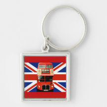 London-Bus und britische Flagge Schlüsselband