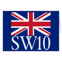 London-Postleitzahl SW10 mit Gewerkschafts-Jack Karte