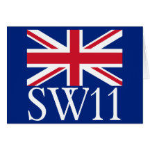 London-Postleitzahl SW11 mit Gewerkschafts-Jack Karten