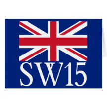 London-Postleitzahl SW15 mit Gewerkschafts-Jack Karte