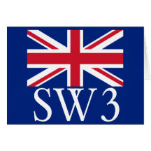 London-Postleitzahl SW3 mit Gewerkschafts-Jack Karte