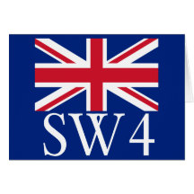 London-Postleitzahl SW4 mit Gewerkschafts-Jack Karte