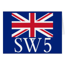 London-Postleitzahl SW5 mit Gewerkschafts-Jack Karte