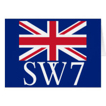 London-Postleitzahl SW7 mit Gewerkschafts-Jack Karte