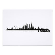 London Stadt Skyline - Klappkarte / Faltkarte Personalisierte Ankündigungskarten