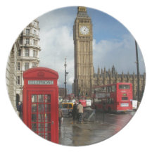 London-Telefonkasten u. Big Ben (St.K) Teller