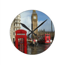 London-Telefonkasten u. Big Ben (St.K) Wanduhren