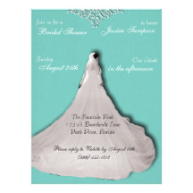 Long Train Bridal Shower Invitations