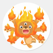 Lord des Feuers!! (niedlicher Cartoonlöwe) Aufkleb