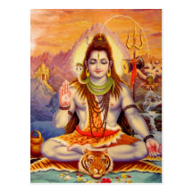 Lord Shiva Meditating Postcard Postkarte