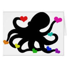 Lose des Liebe-Herz-Kraken-Kunst-Entwurfs Grußkarte