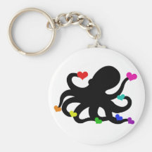 Lose des Liebe-Herz-Kraken-Kunst-Entwurfs Schlüsselanhänger